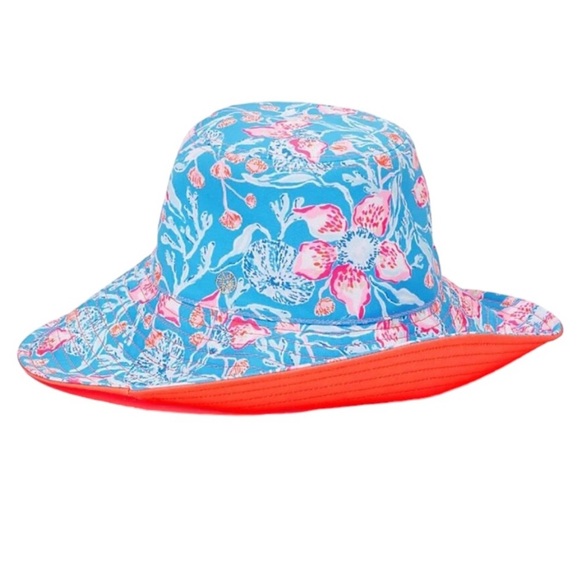 NWT Lilly Pulitzer Reversible UPF 50 Canvas Sun Hat Bahamian Rhapsody - Picture 1 of 5